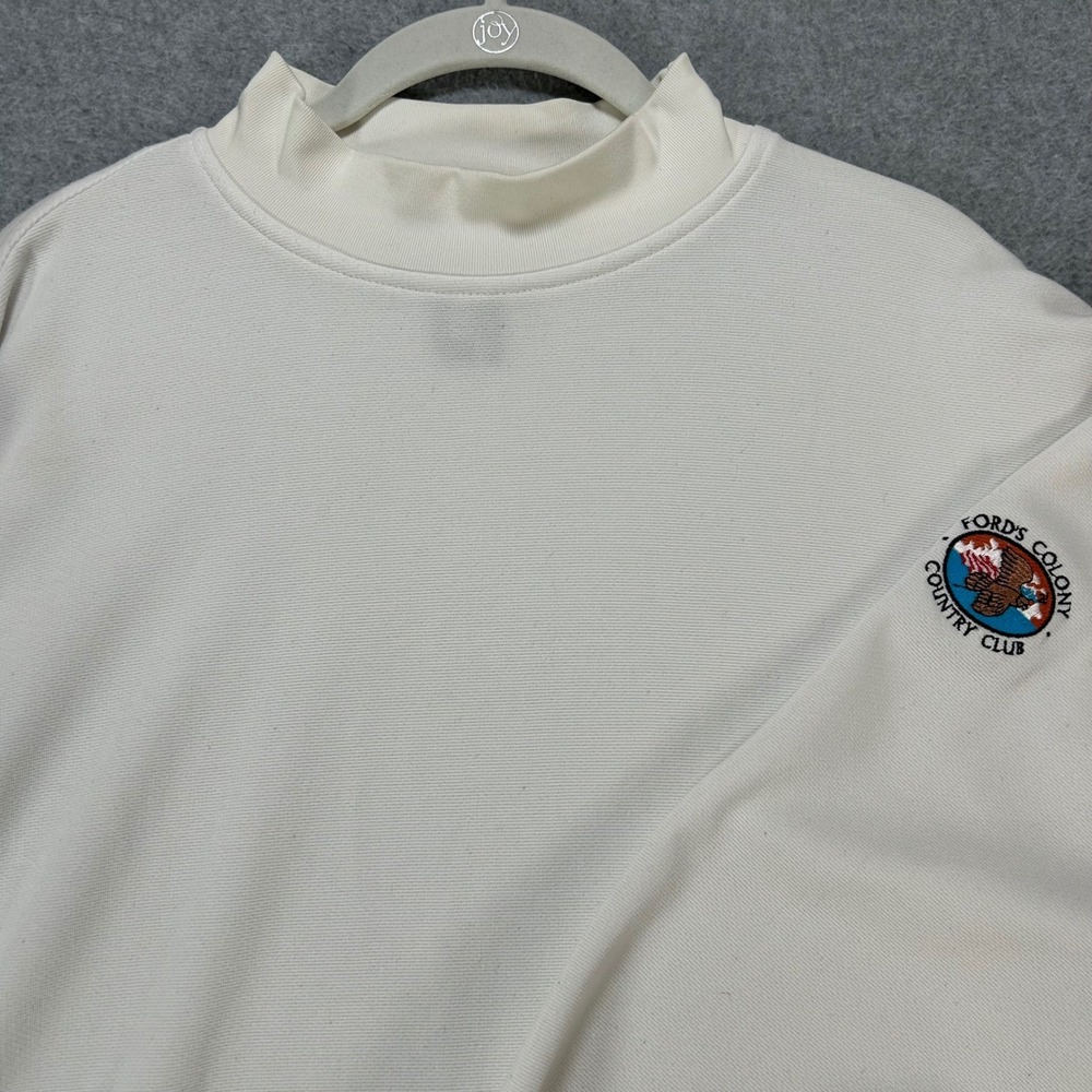 FootJoy Mock Neck Shirt Mens L White Lycra Performance Golf Classic